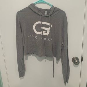 Gray CYCLEBAR Cropped Hoodie